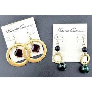 NWT Kenneth Cole Brand New Dangle drop Earring lot bundle - gold tone & colorful